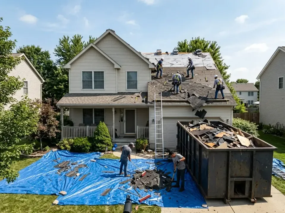 roof-replacement-debris-remova-004 — frequently asked questions, Cheapest Dumpster Rentals in Little Flock, AR